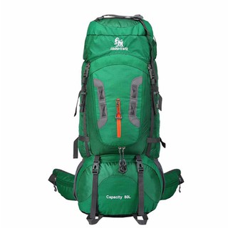 green hiking backpack