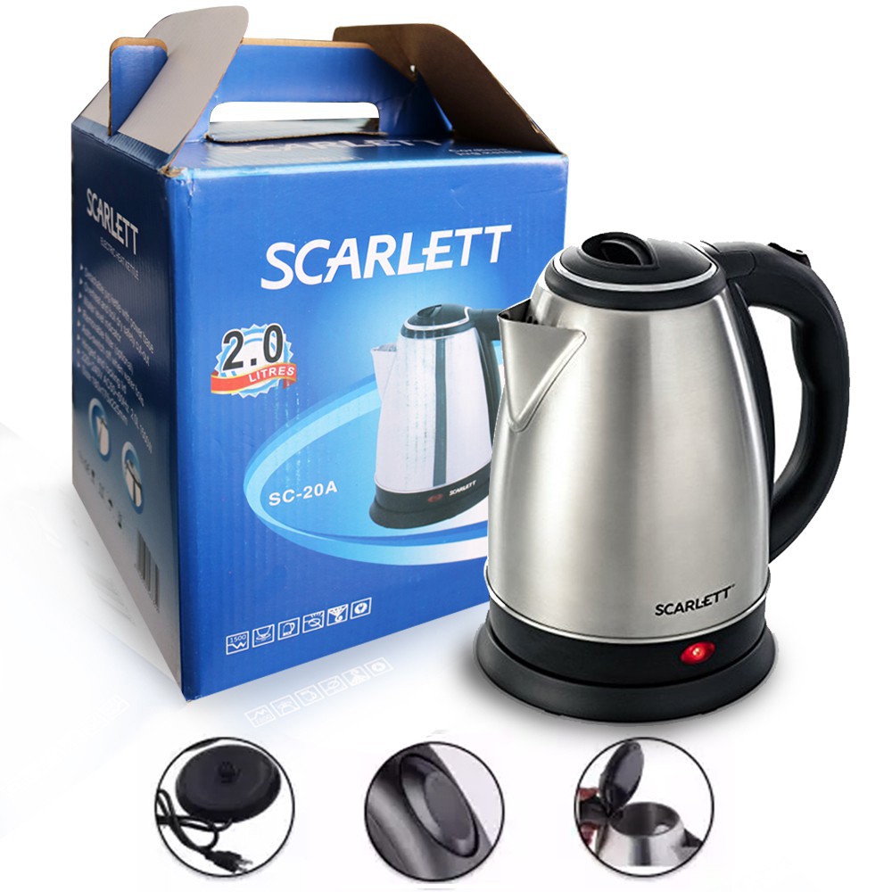 2L Scarlett Stainless Electric Kettle Water Heater COD Shopee Philippines