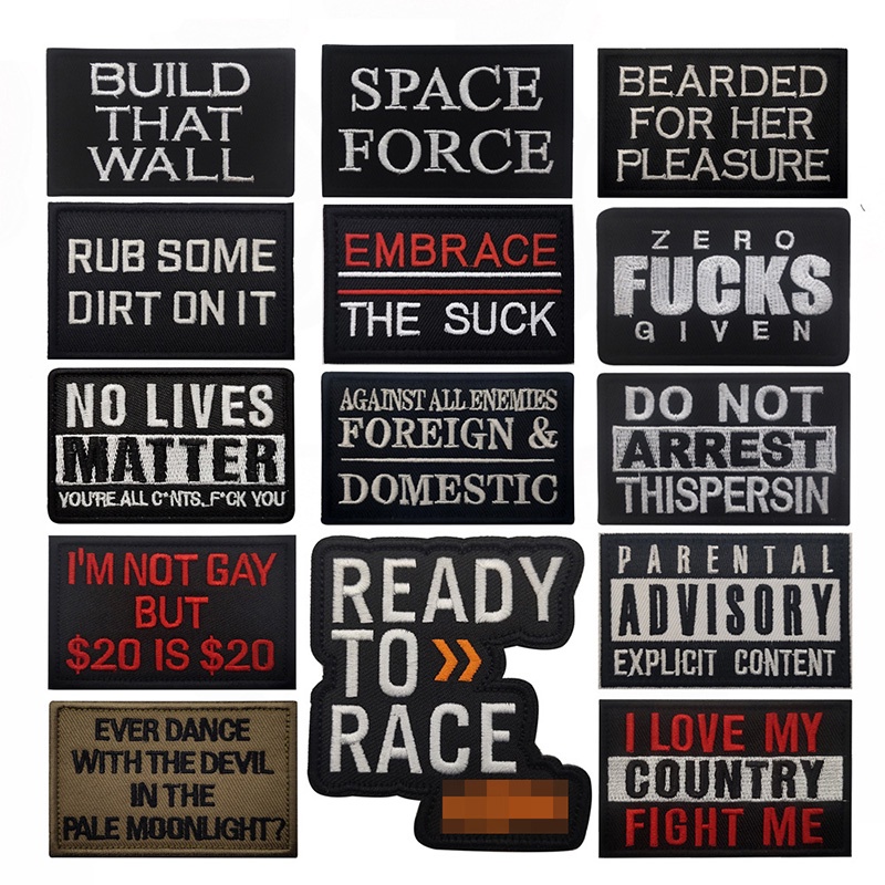 Highquality SAVAGE Tactical Armbands English Letters Personalized Fun Embroidery Cloth Velcro