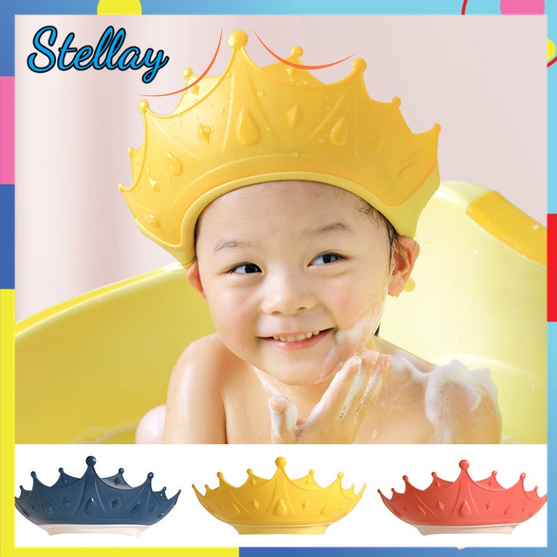Adjustable Baby Shower Cap Crown Shape Hair Cut Cap Baby Wash Hair