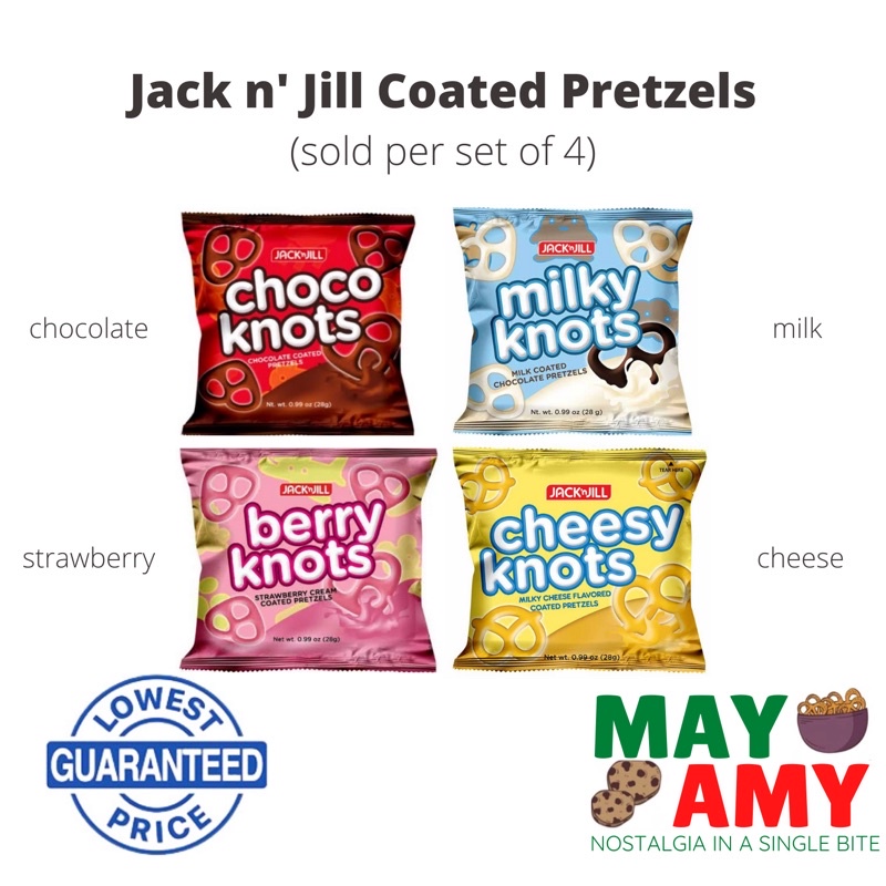 Set of 4 Jack n Jill (Choco Knots, Milky Knots, Berry Knots, Cheesy