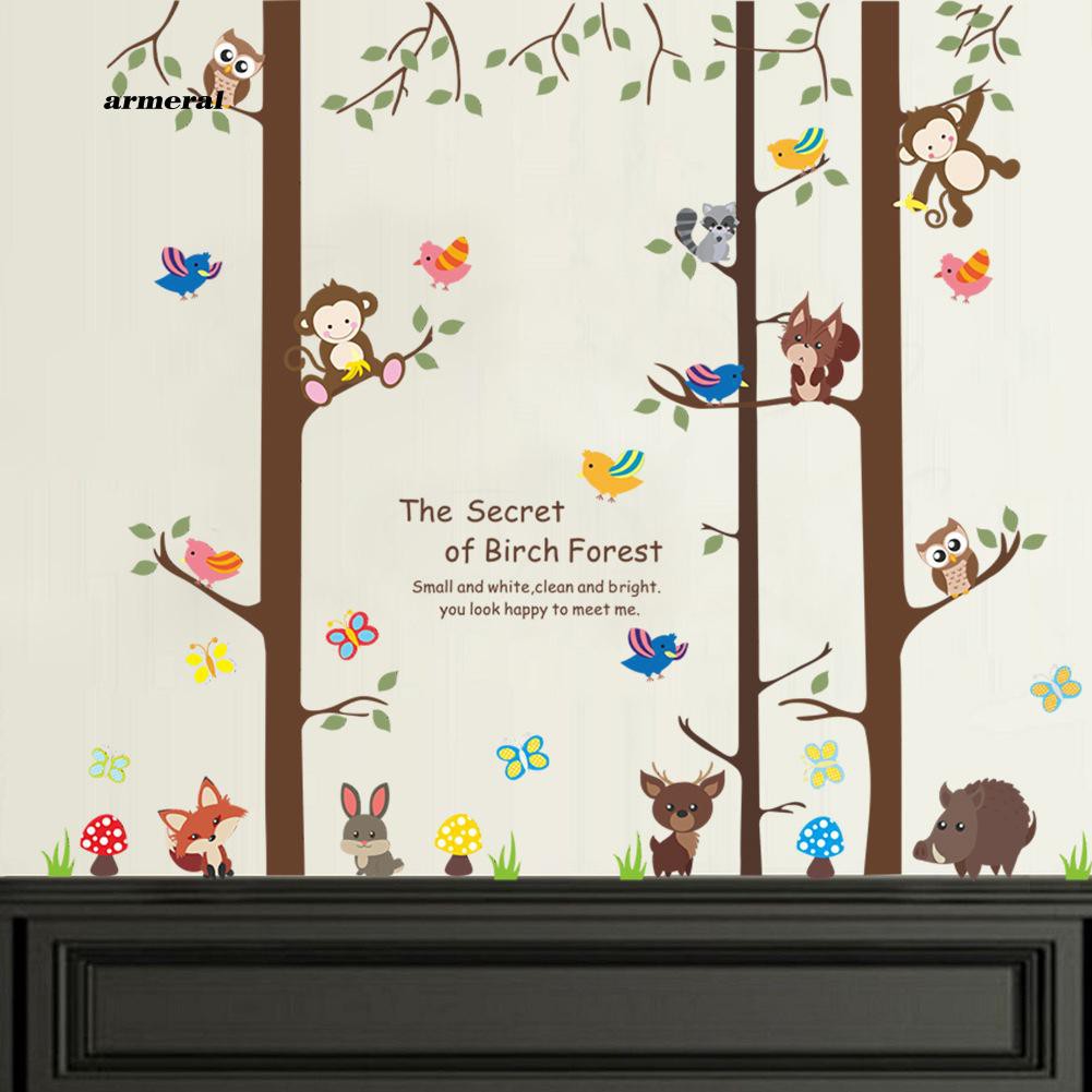 Ar Lovely Owl Tree Kids Room Bedroom Living Room Wall Sticker Diy Home Decor Decals Shopee Philippines