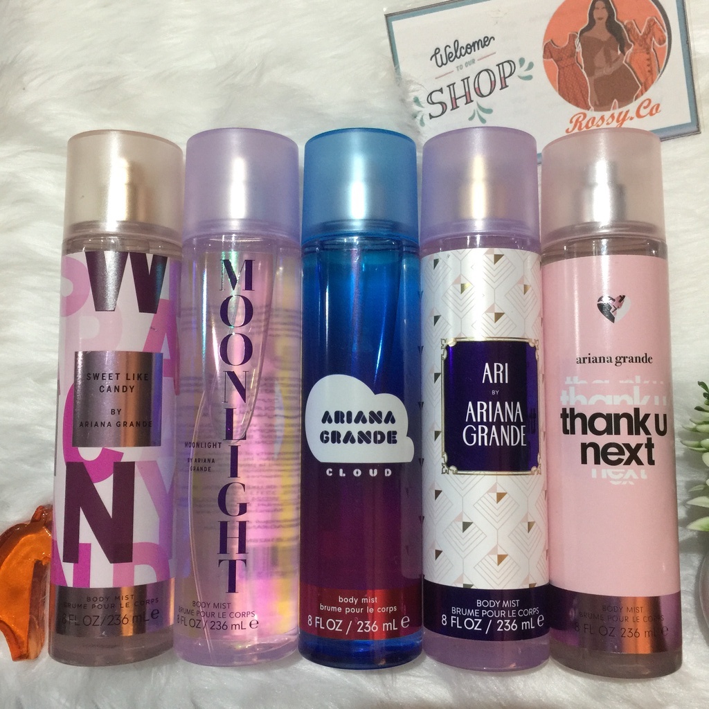 ARIANA GRANDE Body Mist Sweet Like Candy, Moonlight, Thank U Next
