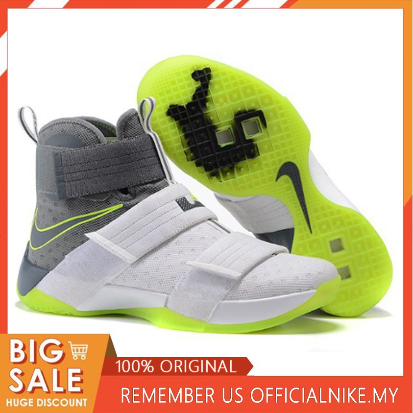 lebron green and white shoes