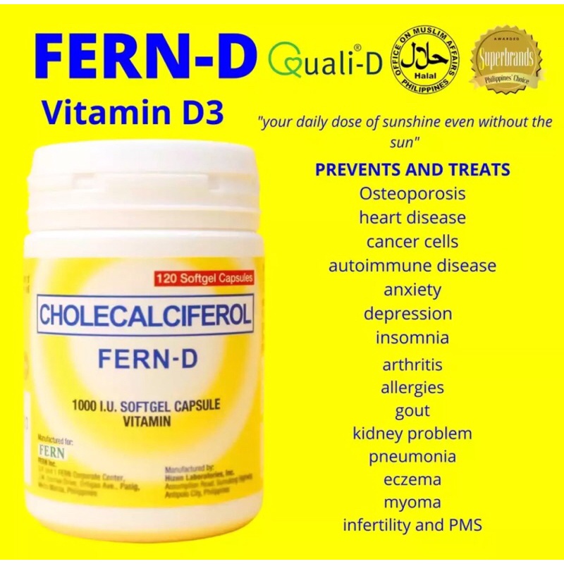 Fern-D VitaminD3 (1000IU) | Shopee Philippines