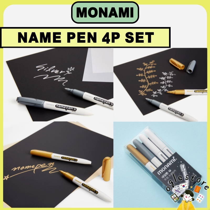 Korean Oil Based Pen Water Based Pen 4EA SET Permanent Marker Silver