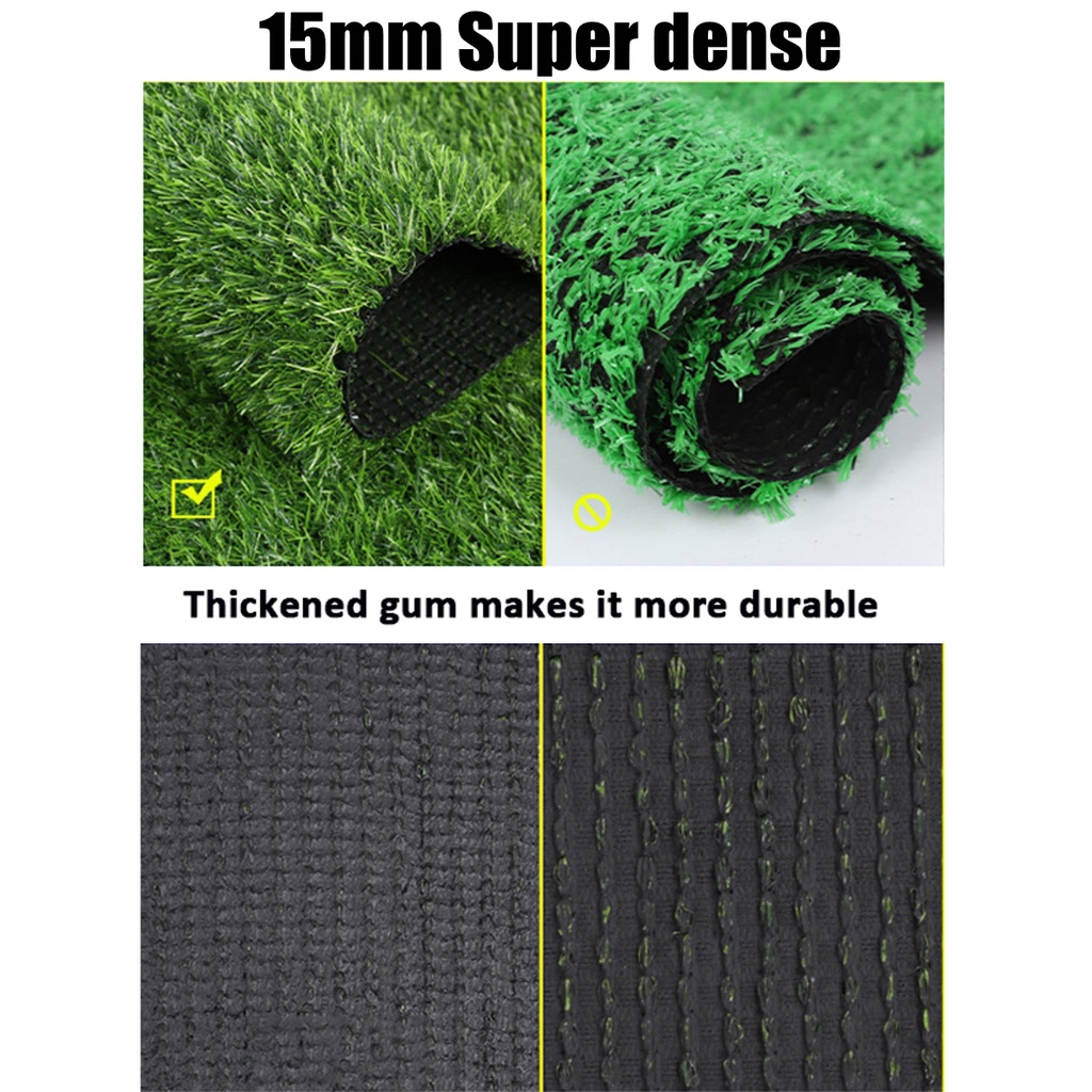 Super Dense Artificial Turf Grass Synthetic Realistic Mat Rug Fake Lawn Carpet Amazingogo