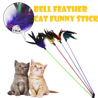 Pet New Land Cat Teaser Toy Pet Cat Puppy Teaser Bell Feather Stick Rod Funny Interactive Toy COD