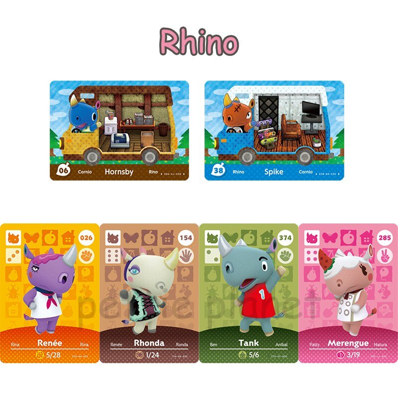 Rhino Set Animal Crossing Amiibo Card New Horizons Series 1 2 3 4 For  Switch Ns Merengue Tank Rhonda Renee Hornsby Spike | Shopee Philippines