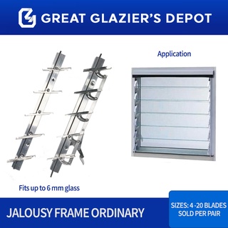 Jalousie Frame Ordinary 11 Blades - 16 Blades for Louver Window 1 Pair Mill Finished Aluminum #1