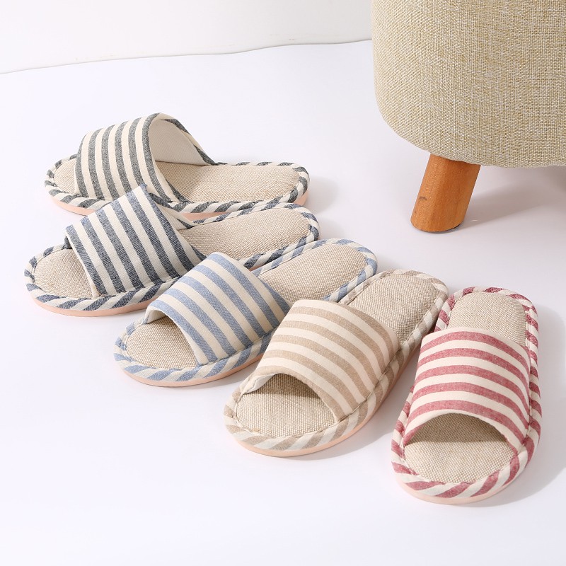 Indoor slippers Linen house slipper Japanese Comfortable cloth slippers ...