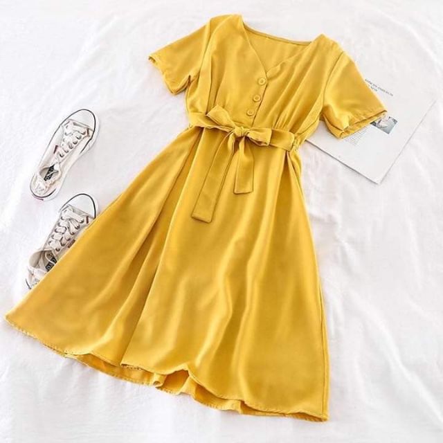 plain yellow dress