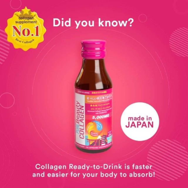 Pure Beauty Collagen Drink W Probiotics 5000mg 10 Bottles1 Box Shopee Philippines