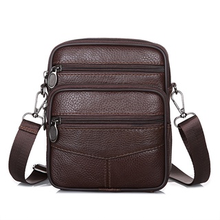 Leather Packet Men's Crossbody Shoulder Bag First Layer Leather Phone Bag Waist Bag Dual-Use Bag 