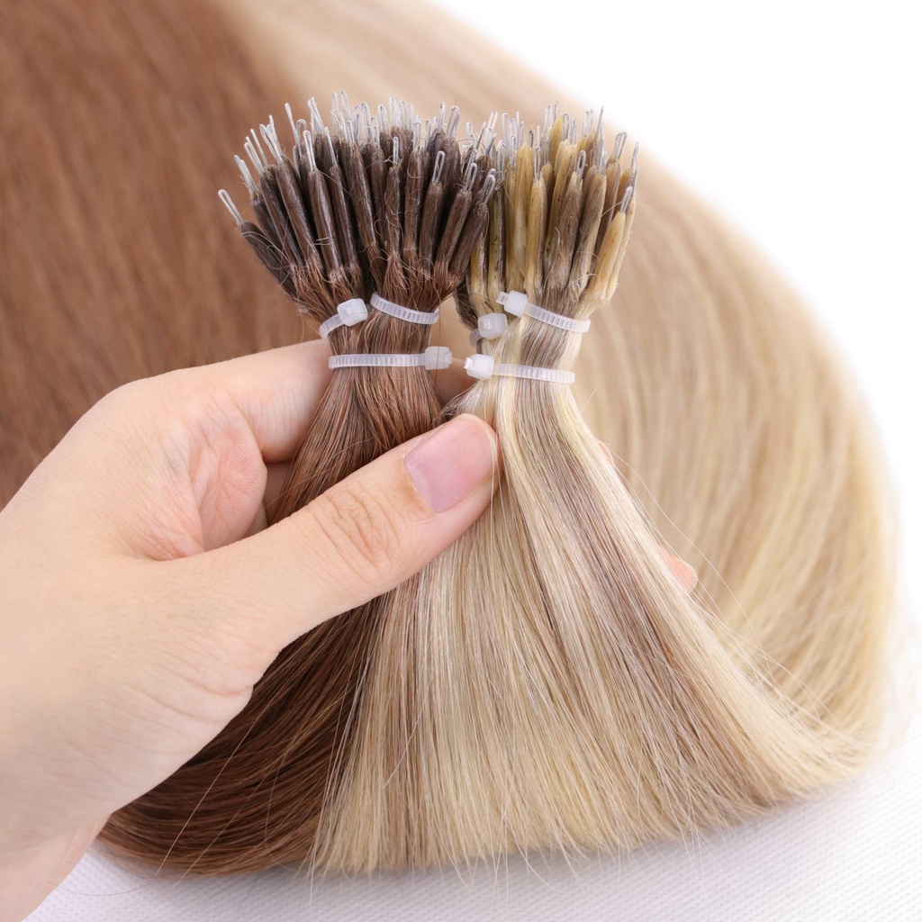 MRSHAIR Nano Rings Micro Beads 100% Human Hair Extensions NonRemy Hair  Brown Blonde Pure Color 50-200 Strands 12 16 20 24 Inch | Shopee Philippines