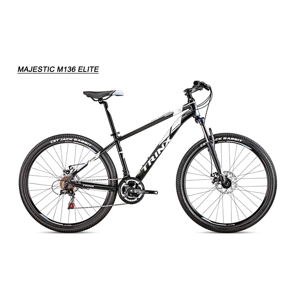 white and black mountain bike