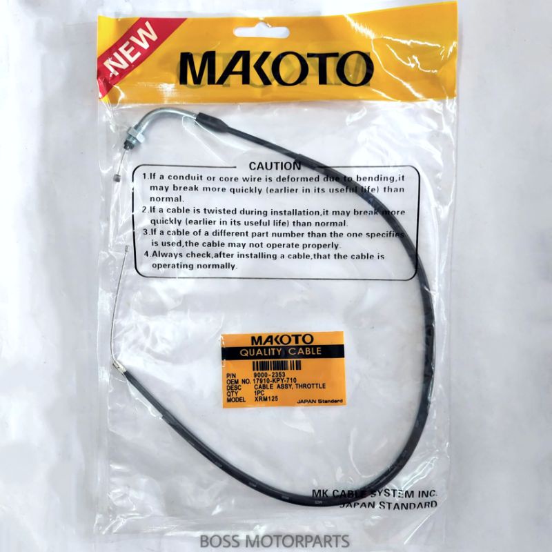 MAKOTO THROTTLE CABLE XRM 110, XRM 125, WAVE 100, TMX 155, TMX 125, BARAKO Shopee Philippines