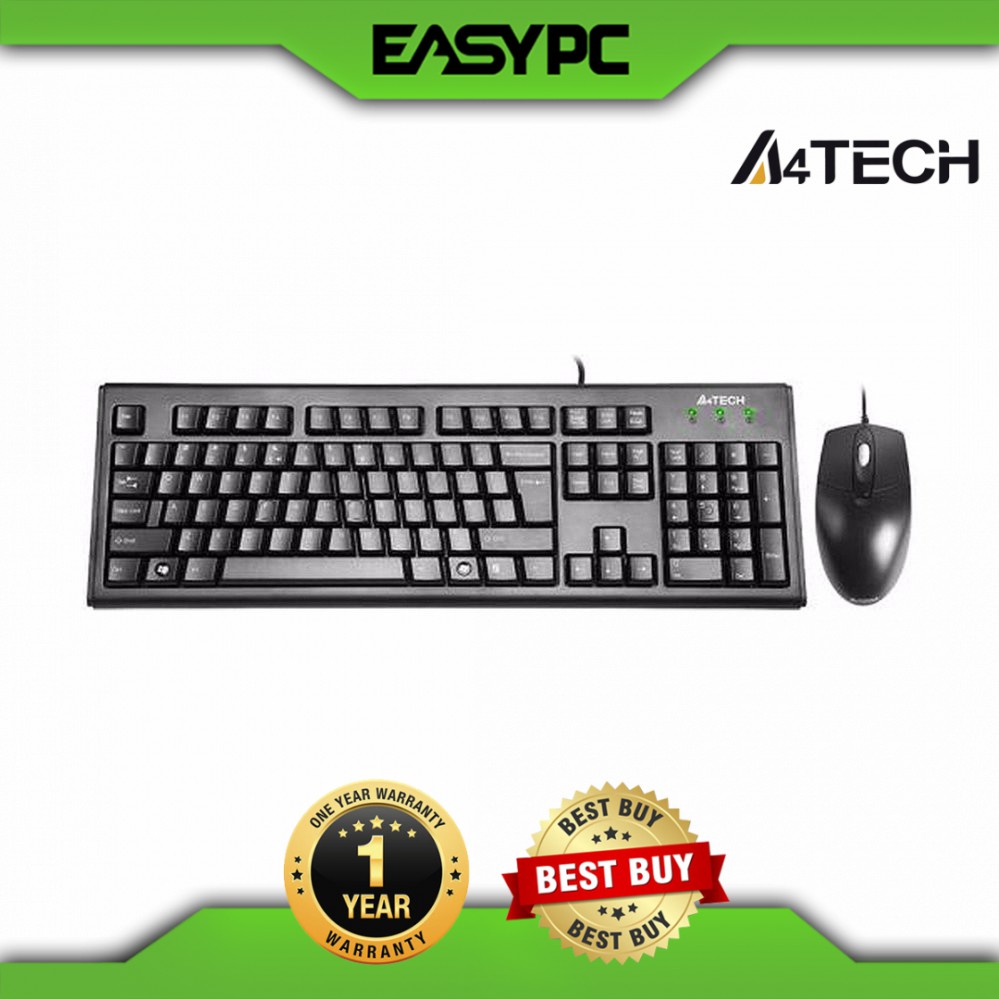 A4tech KRS8372 Keyboard and Mouse Usb Black Shopee Philippines