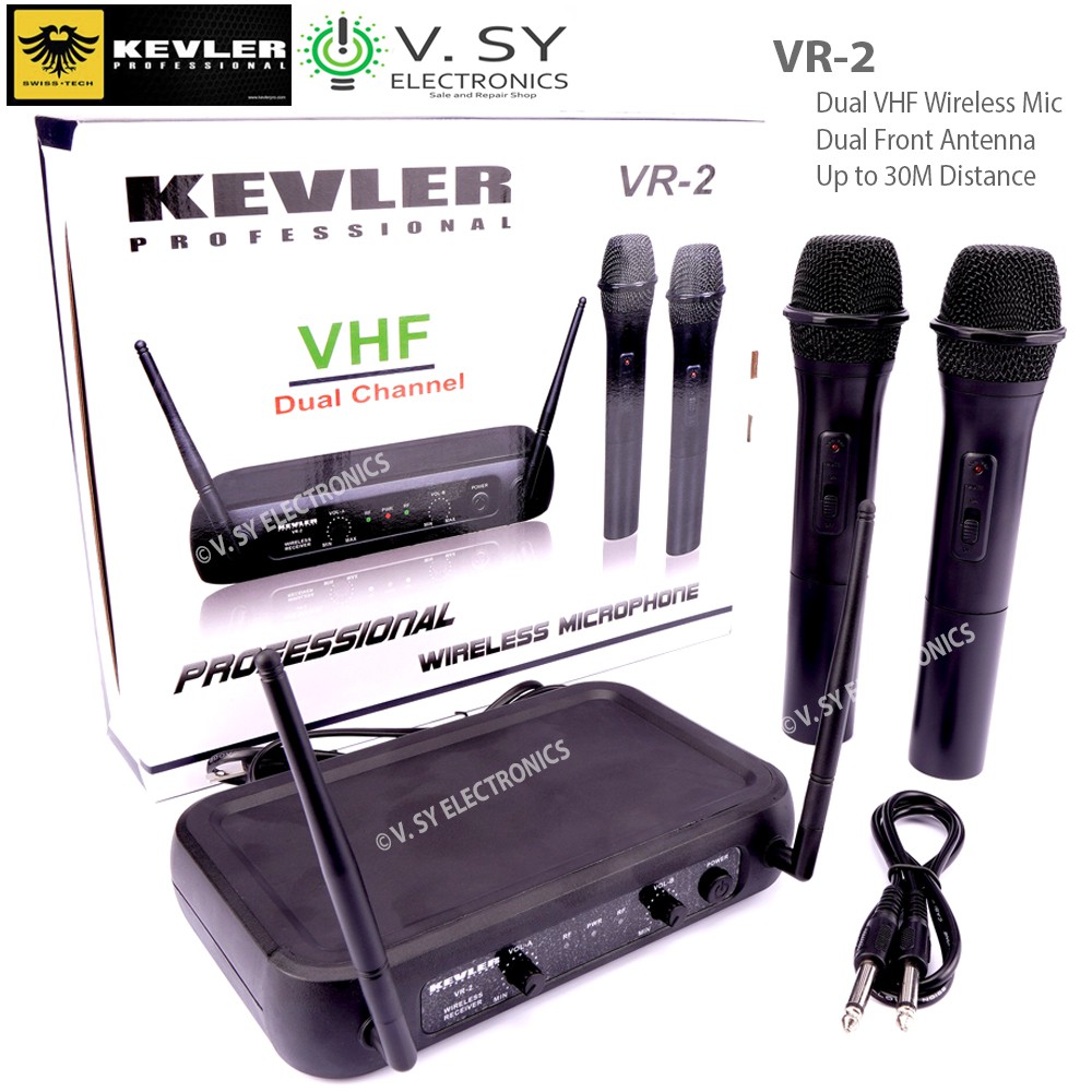 Original Kevler VR2 Dual VHF Professional Wireless Microphone Mic 2