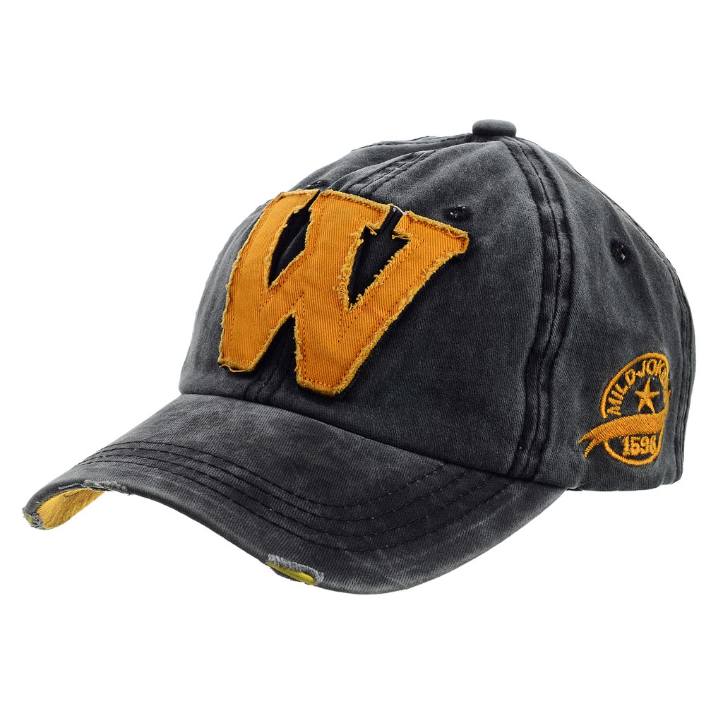 black and orange baseball cap