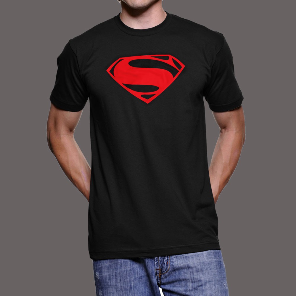 superman t shirt black and red