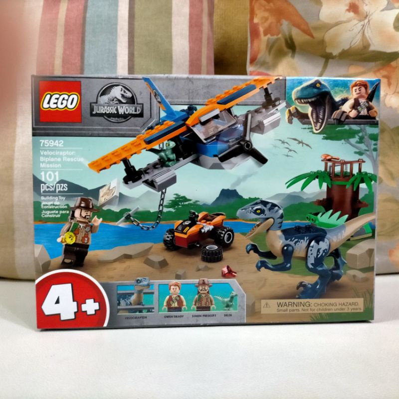 Lego Jurassic World 75942 Velociraptor Biplane Rescue Mission | Shopee ...