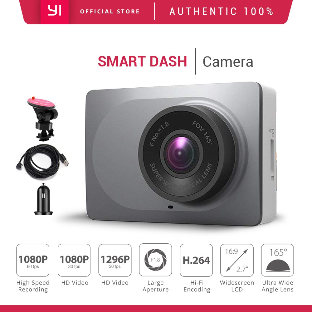 YI Smart Dash Cam With ADAS 2.7" Screen Full HD 1080P 60fps 165 Degree ...