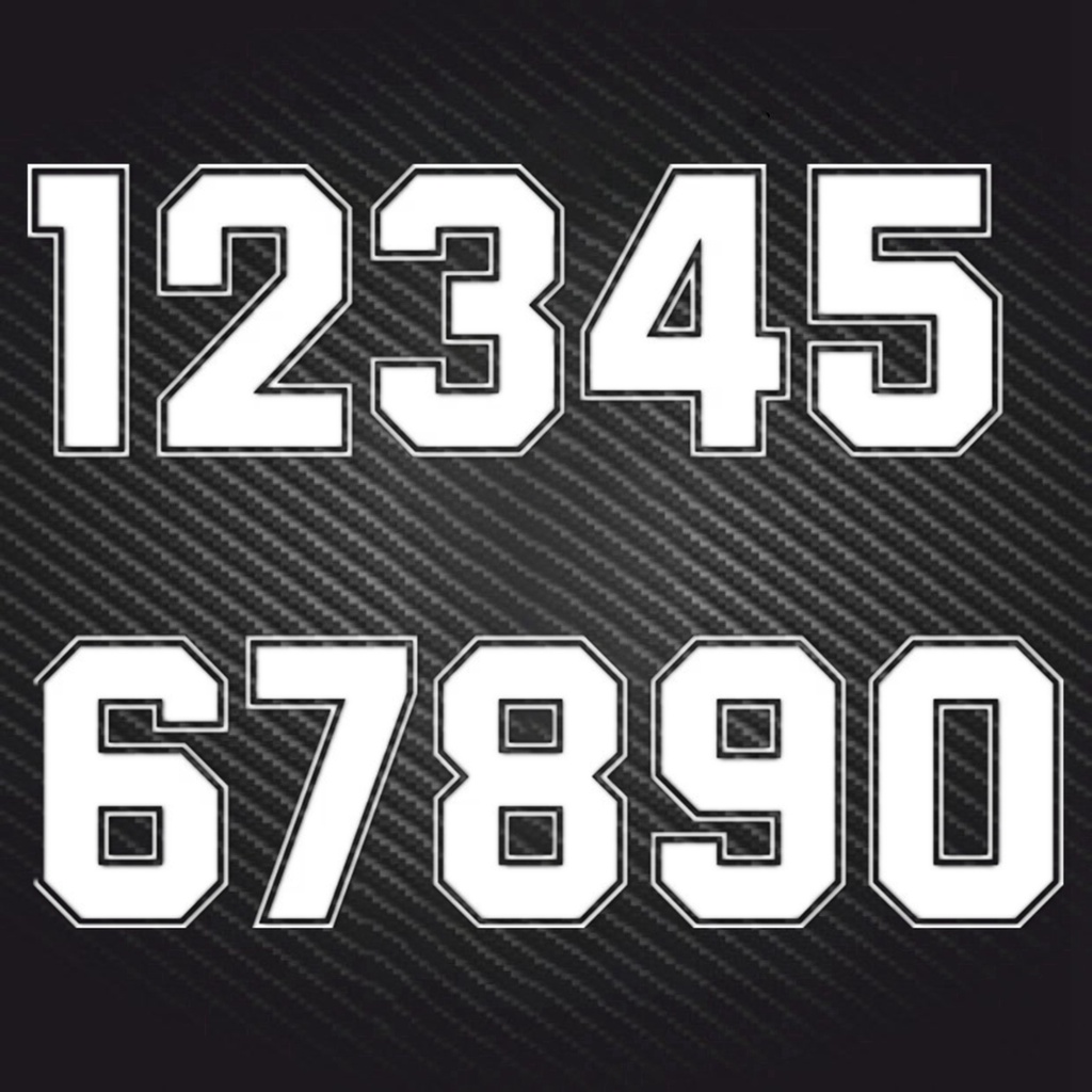 A1111 # Digits 0 1 2 3 4 5 6 7 8 9 Racing Numbers Vinyl Decal ...