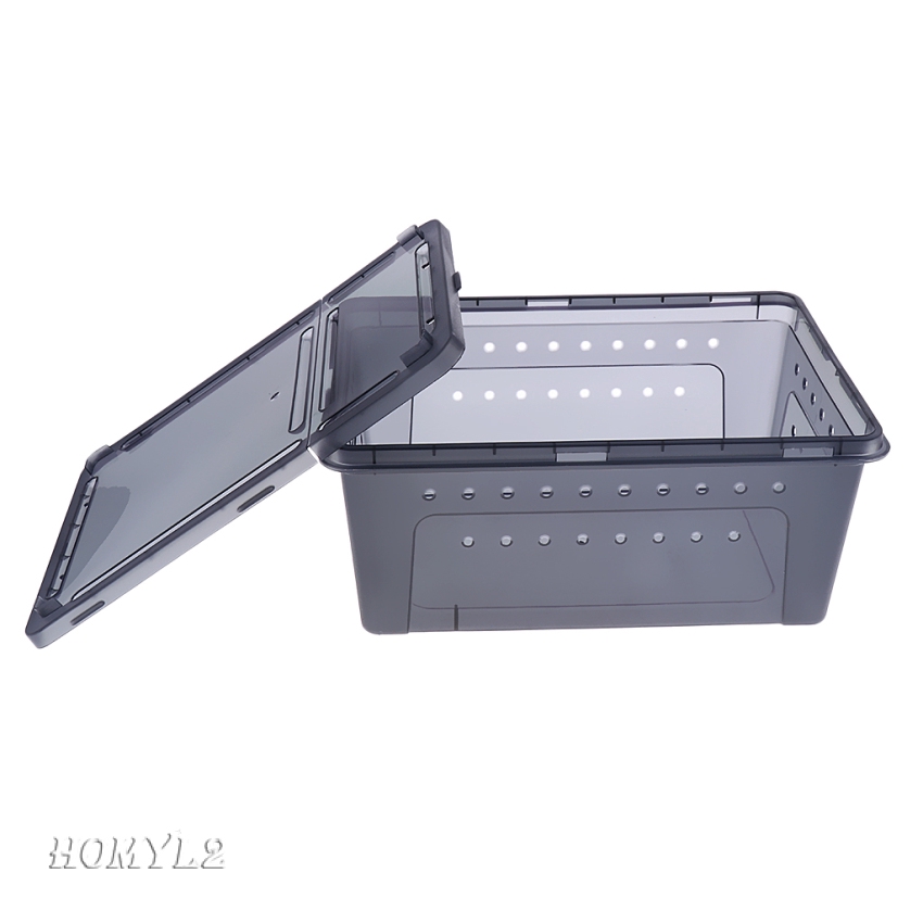 Black Plastic Box Insect Reptile Transport Breeding Live Foods