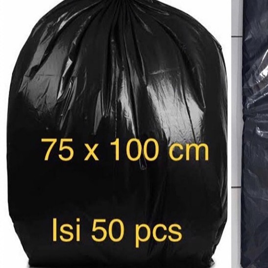 Thick Black Plastic Trash Bag / Trash Bag Size 75x100 cm Contents 50