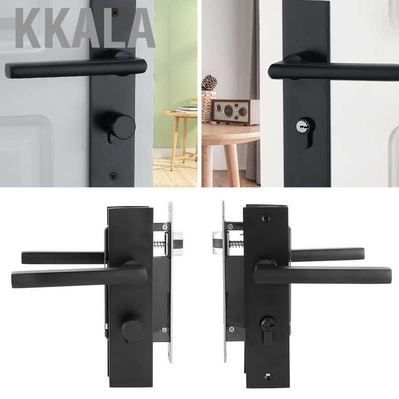 Kkala Space Aluminum Bedroom Door Lock Home Security Handle With Keys Screw Black Shopee Philippines