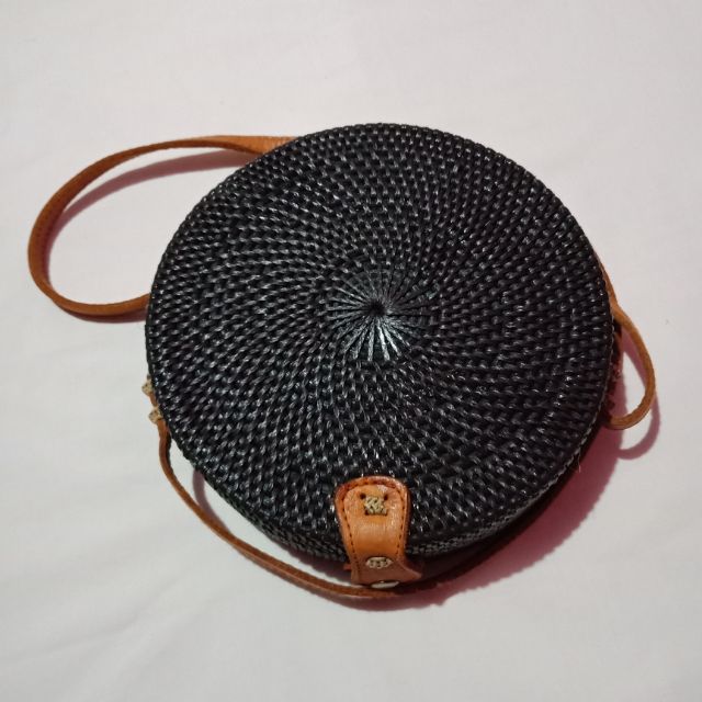 rattan bag black