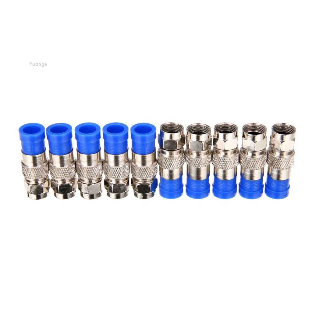 10pcs RG6 F Compression Connector Coax Cable Coaxial Compression Tool