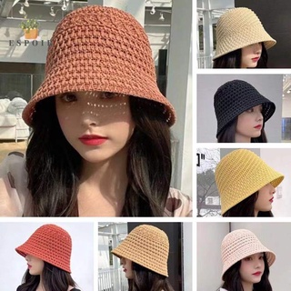 Fashion Bucket Hat Outdoor Sun Hat Beach Hat Portable Anti-UV Women Hand-woven Summer Foldable Hat