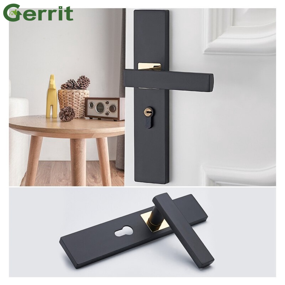 Aluminum Alloy Door Lock Bedroom Simple Door Handle Lock Cylinder Safety Silent Door Lock