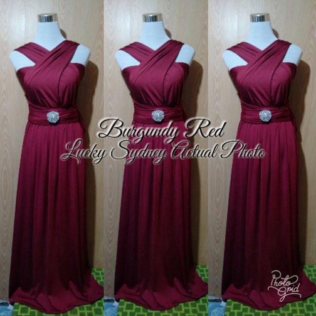burgundy red dress