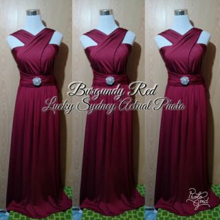 red maroon infinity dress