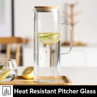Home Zania Heat Resistant Kettle Jug Glass Water Jar Hot and Cold Juice Coffee Tea Beverages Pitcher
