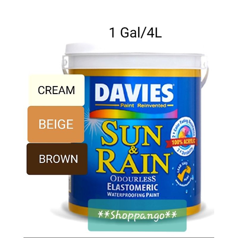 Davies Sun & Rain CREAM/BEIGE/BROWN GALLON for cement | Shopee Philippines