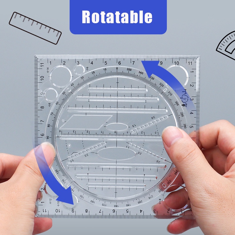 Multifunctional Ruler Geometry Drawing Ruler Measurement Drawing ...