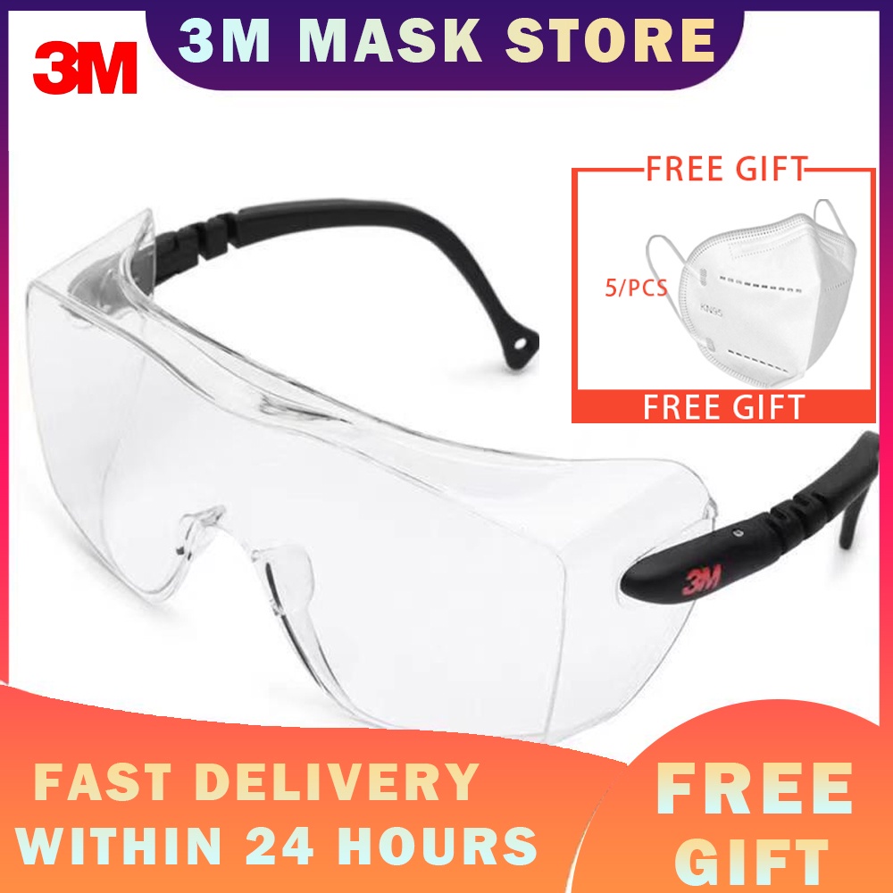 3M / 12308 Clear Glasses AntiFog Safety Goggle Eyewear for Eye