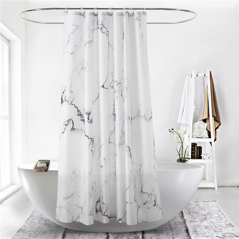 180X180Cm 3D Fashion Marble Printed Shower Curtain Home Waterproof