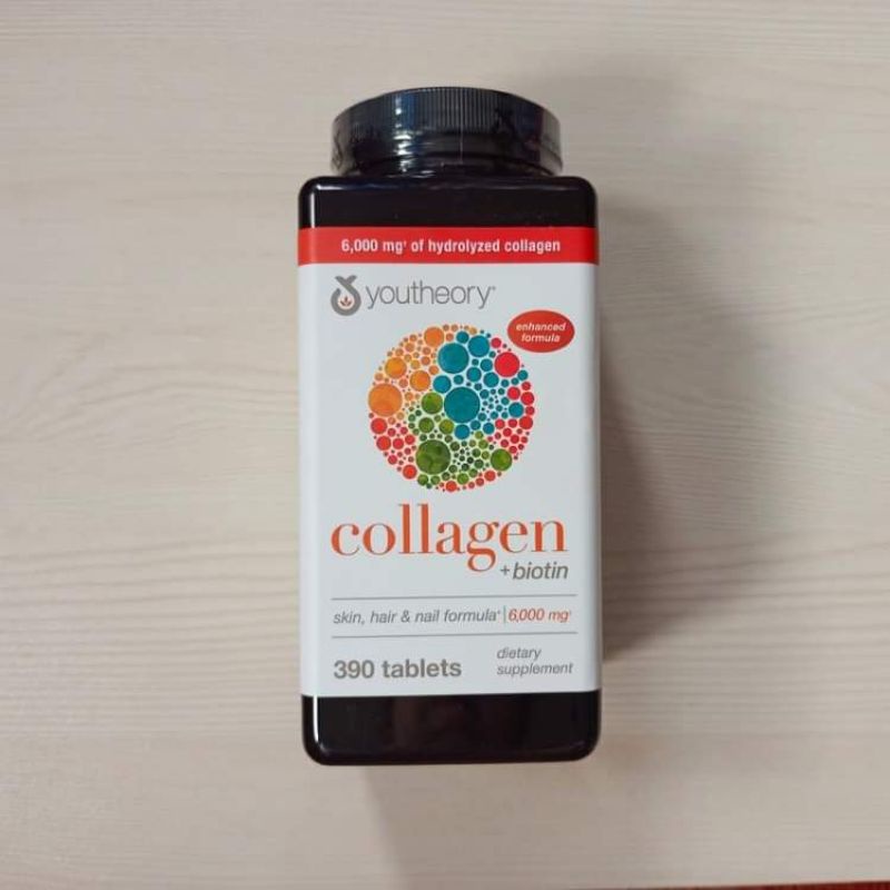 YOUTHEORY COLLAGEN + BIOTIN 6000mg 390 TABLETS | Shopee Philippines