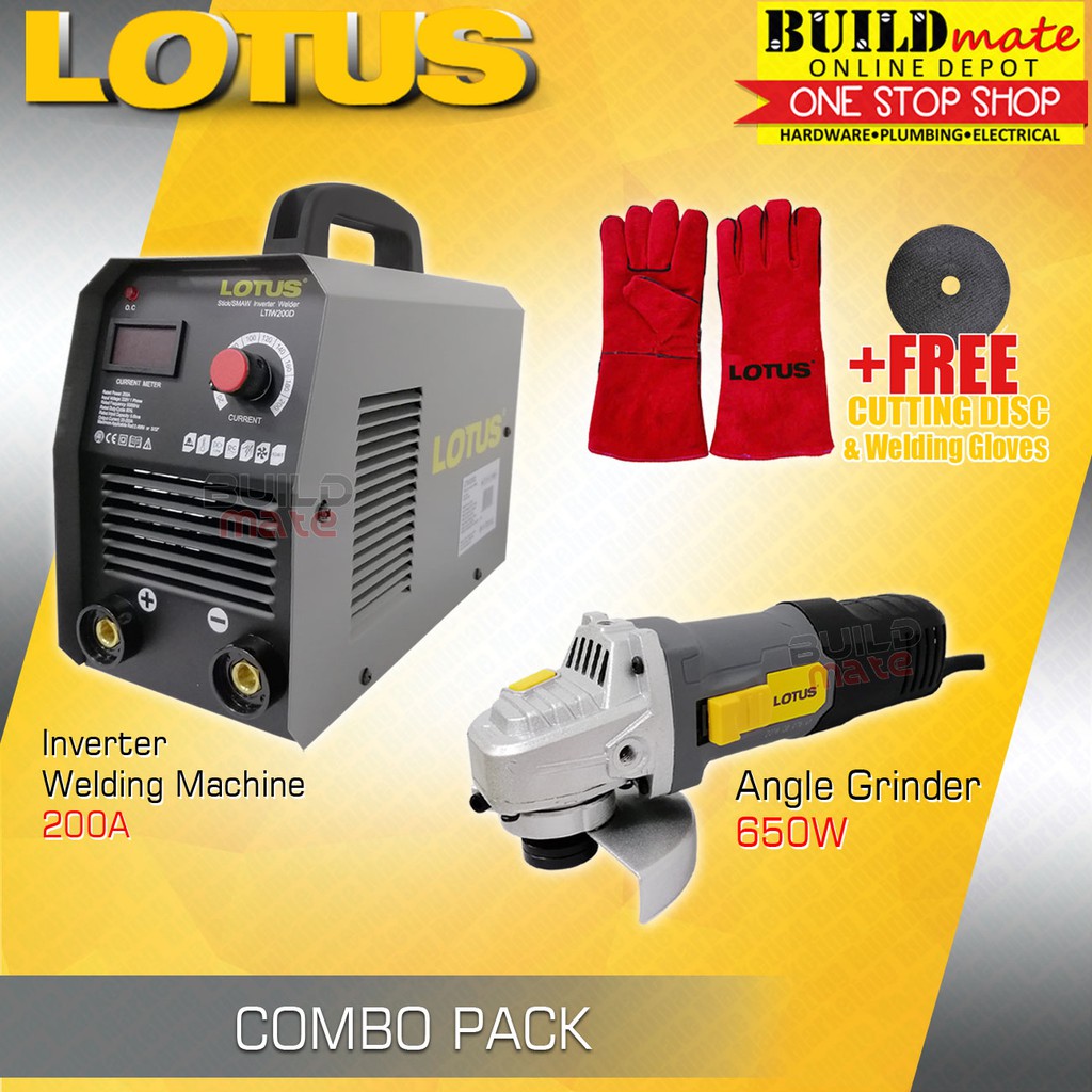 LOTUS Inverter Welding Machine 200A LTIW200D + Angle Grinder 650W