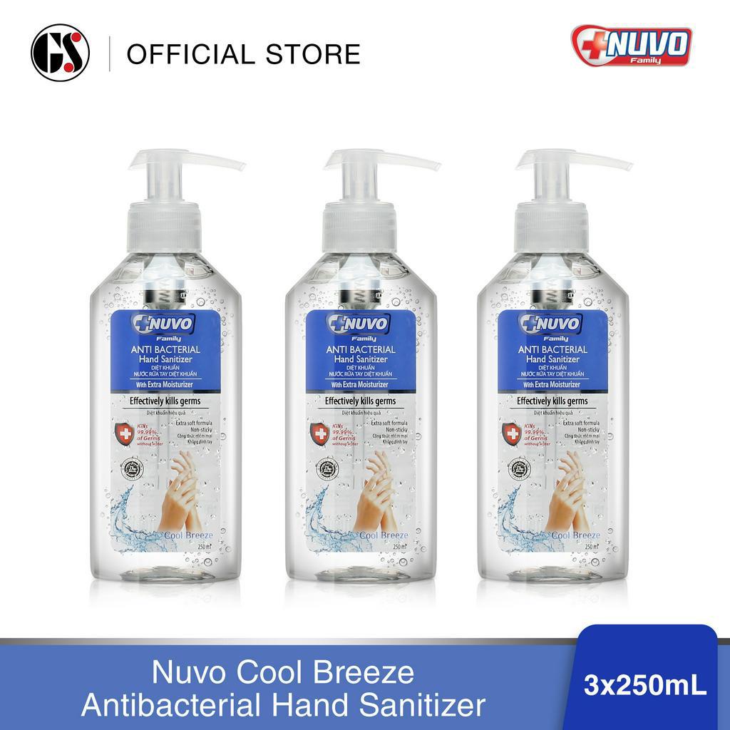 Nuvo Cool Breeze Antibacterial Hand Sanitizer 250mL Set of 3 Shopee