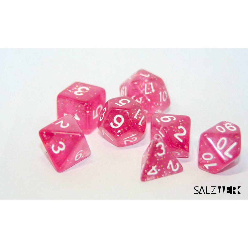 7Piece Polyhedral Pink Glitter Dice Set Royal Bubblegum Shopee