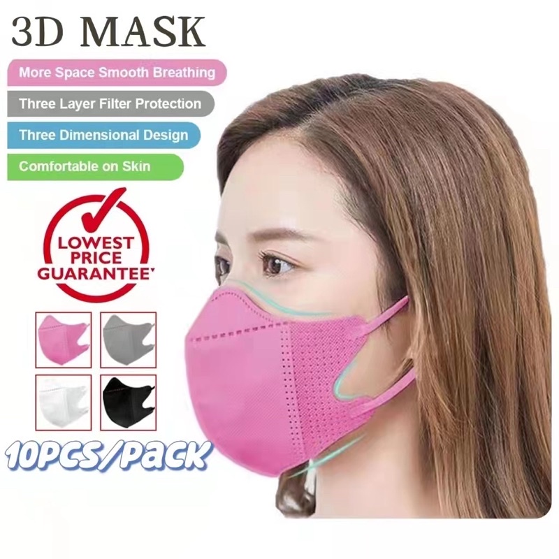 SZZ 10PCS 3D Mask Face Mask Korea 3D FaceLifting Butterfly More Effectively Protect Shopee