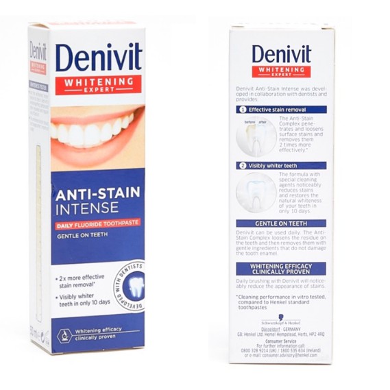 Denivit Anti-Stain Intense Whitening Toothpaste 50mL Whitening Expert Made  in Germany (antistain) | Shopee Philippines