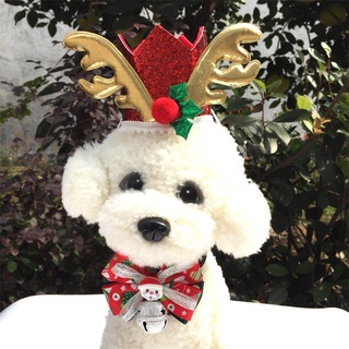 Pet Dog Cat Party Accessories Christmas Bandana Bowknot Costume w/ Hat #1