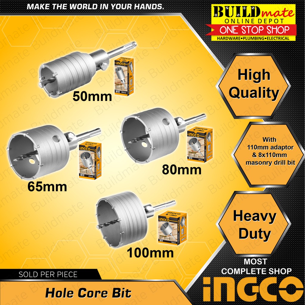 INGCO Hole Core Bit 50mm 65mm 80mm 100mm •BUILDMATE• IHT Shopee